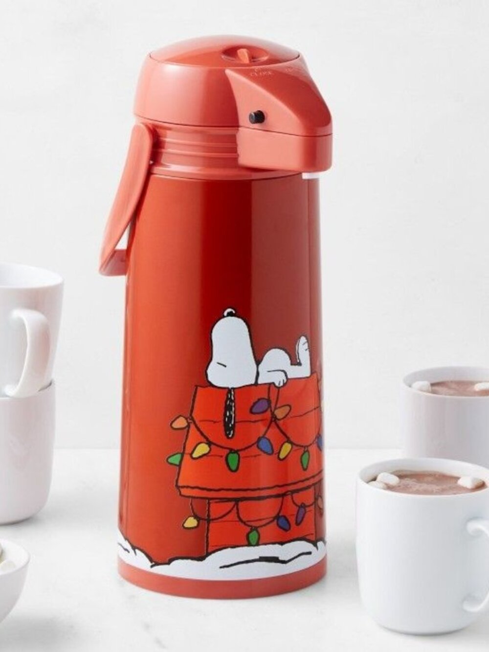 PEANUTS™ x Williams Sonoma Thermal Carafe Red, Doghouse Christmas Holiday Coffee